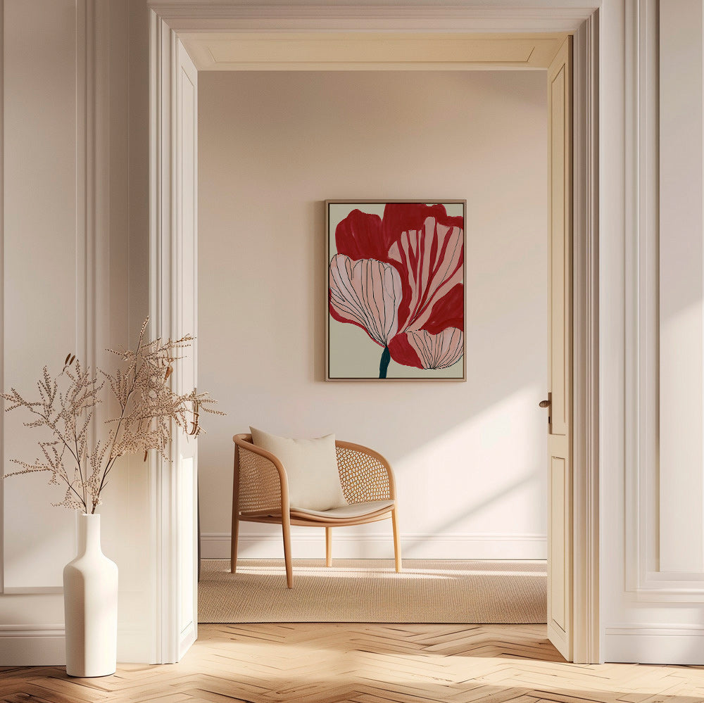 Botanický plakát karmazínové okvětní lístky – Canvas2