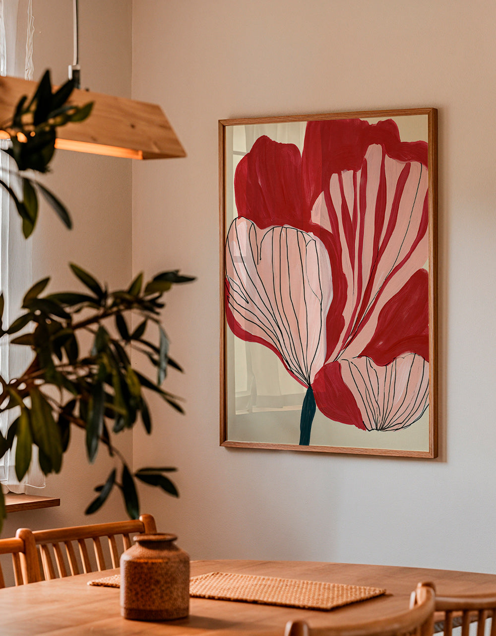 Botanický plakát karmazínové okvětní lístky – Product1