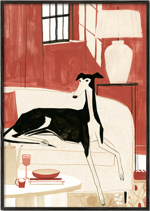 Ilustrace galga na pohovce