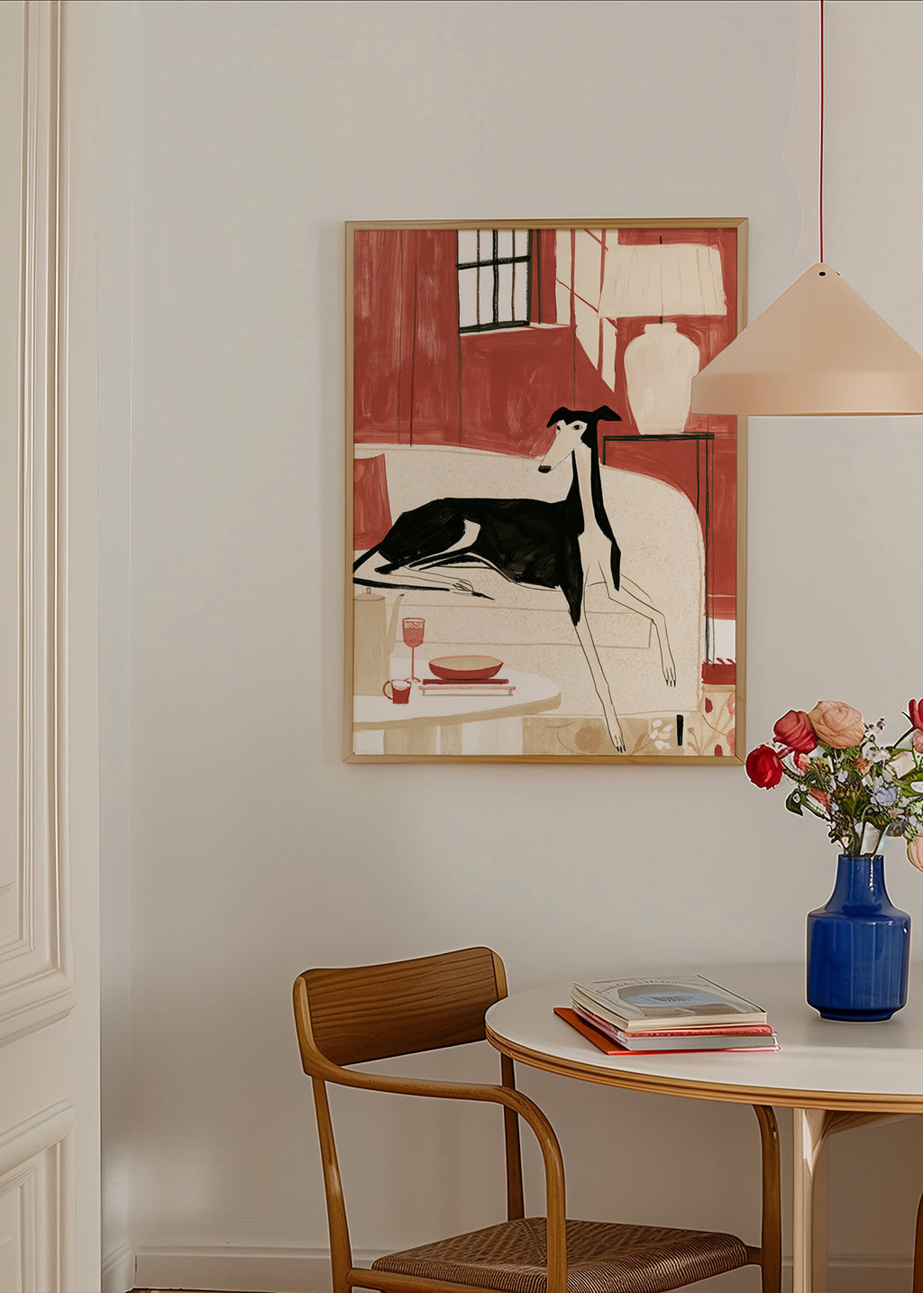 Ilustrace galga na pohovce