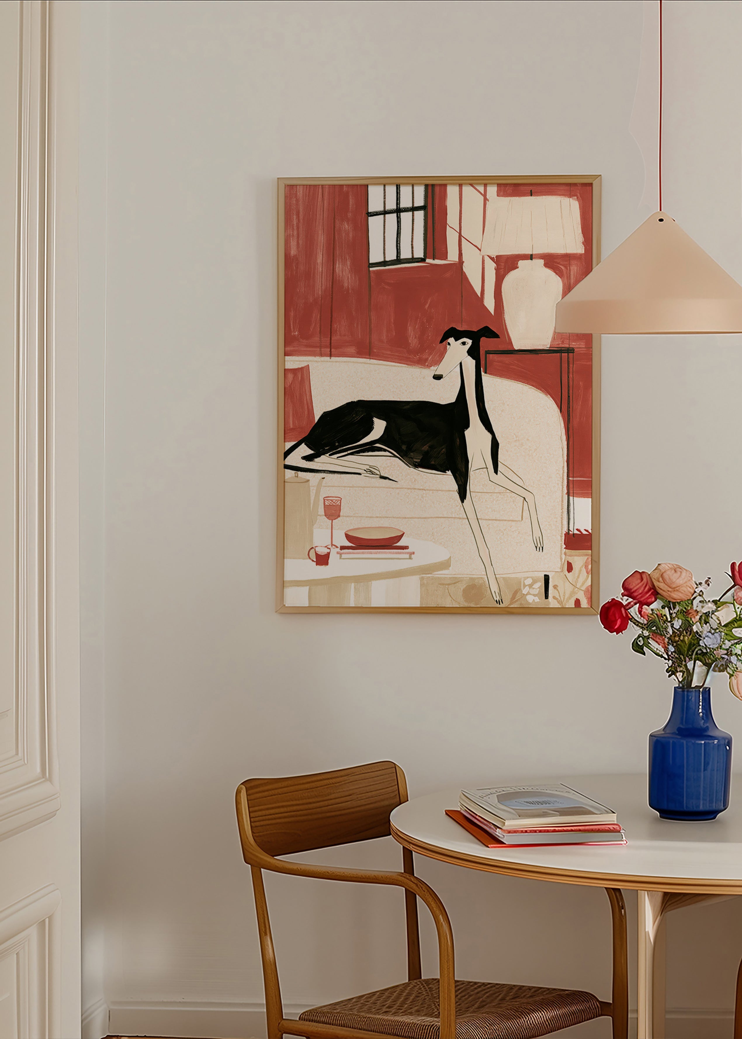 Ilustrace galga na pohovce