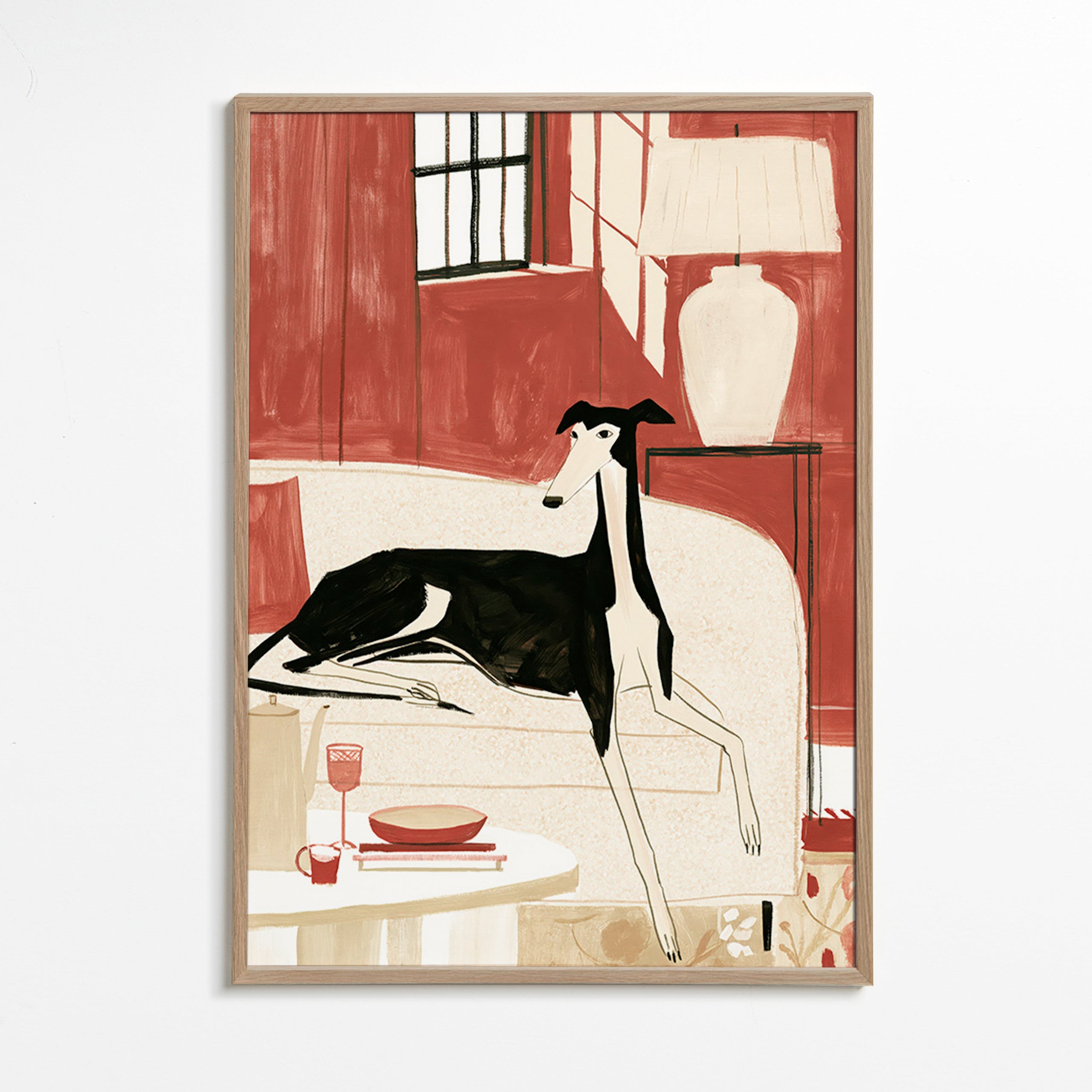 Ilustrace galga na pohovce