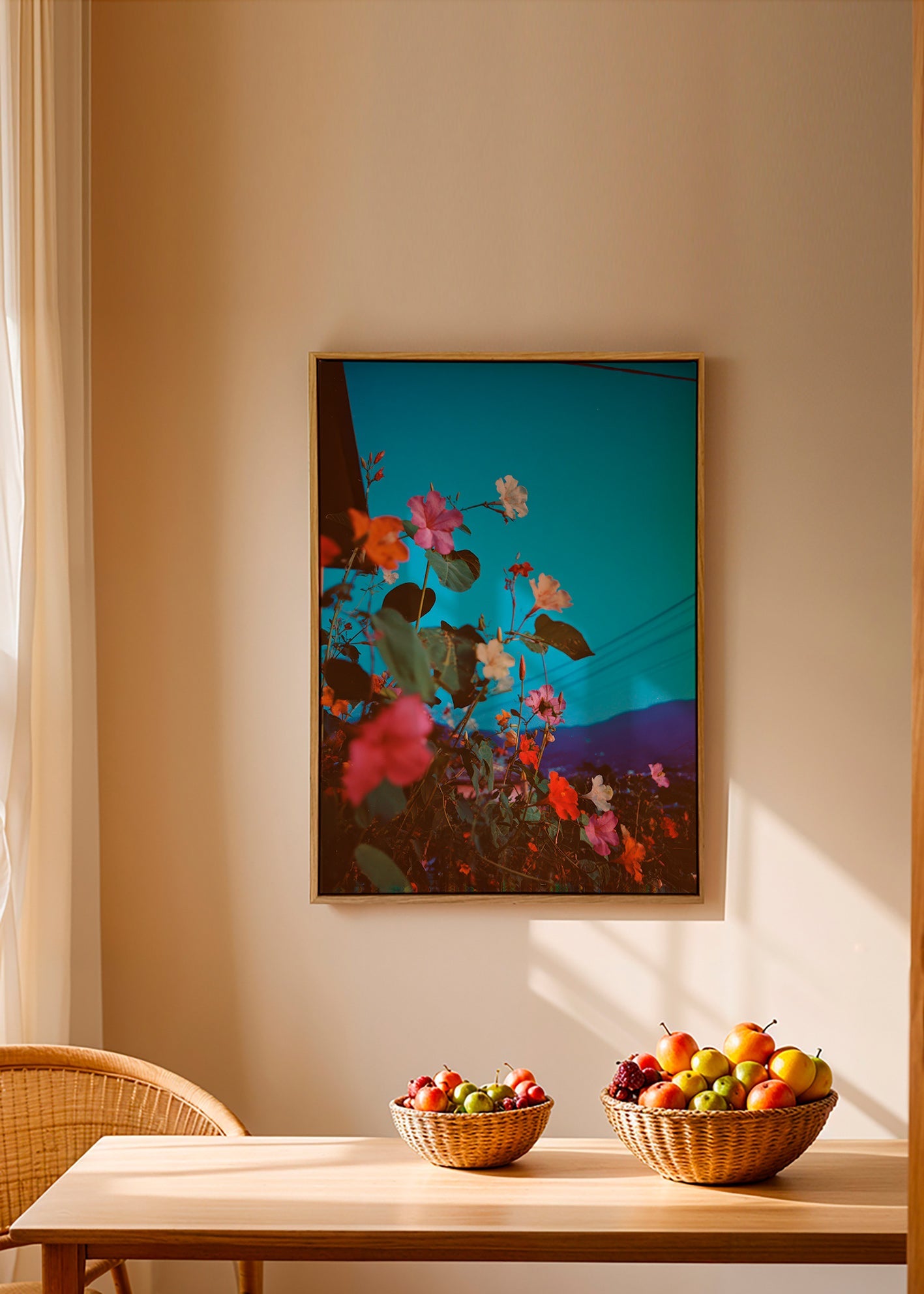 Botanický plakát: bougainvillea za soumraku