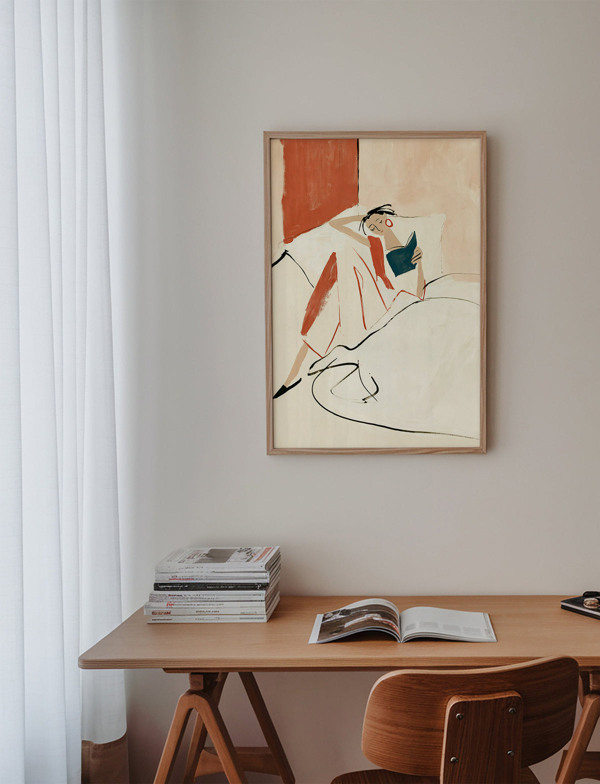 Ilustrace žena čte