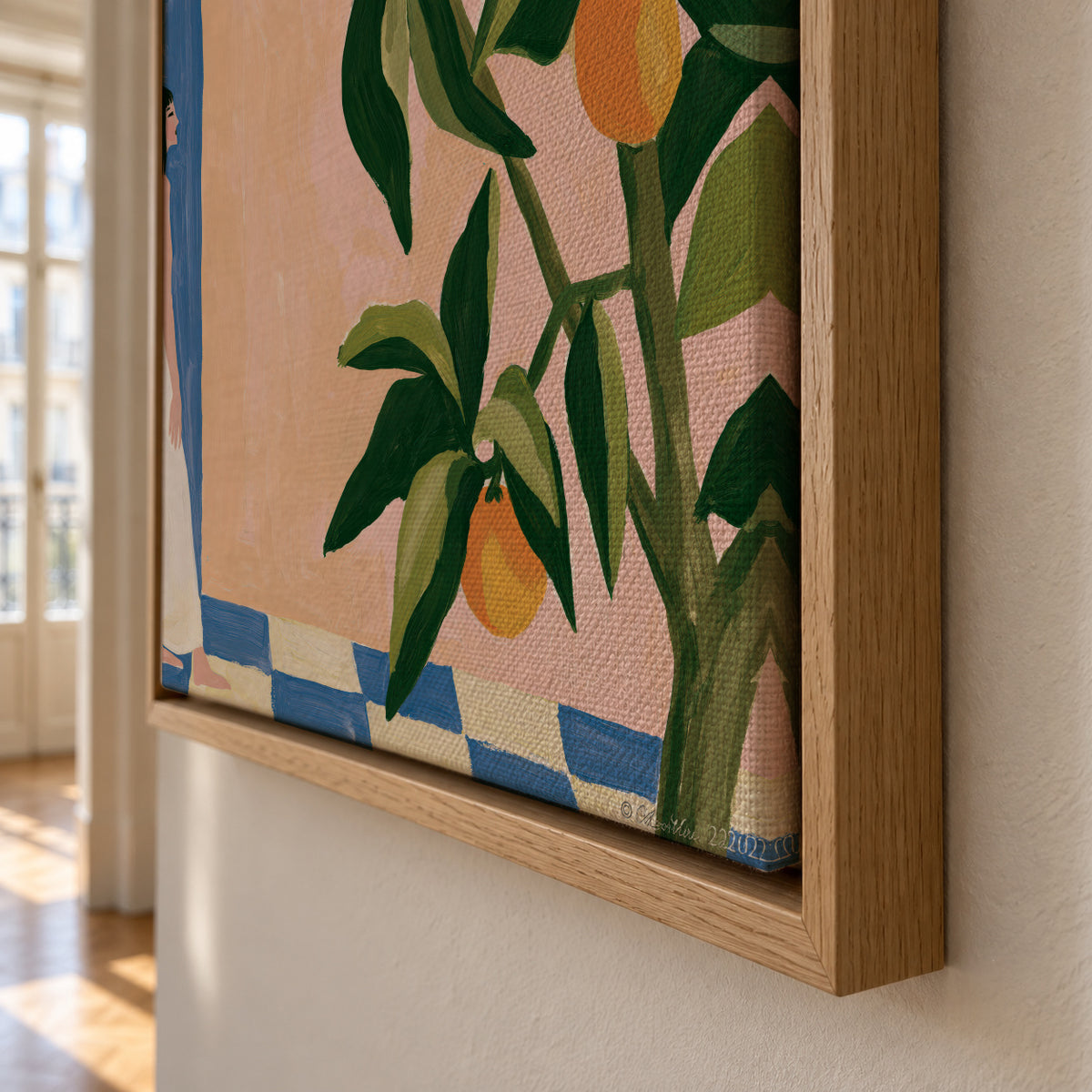 Amalfi Lemons - Framed canvas detail