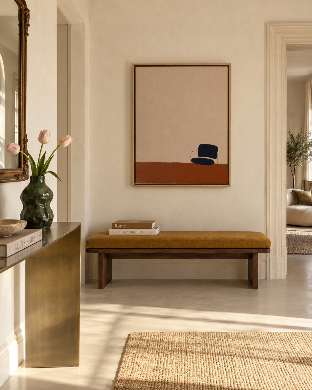 Earthy chair - Framed canvas in an interior