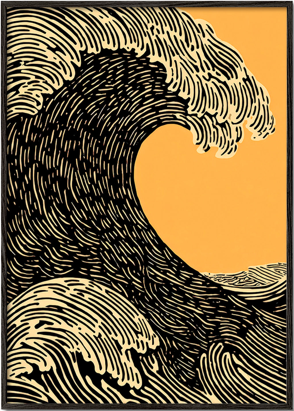 Ilustrace černá vlna grafika