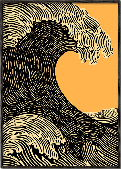 Ilustrace černá vlna grafika