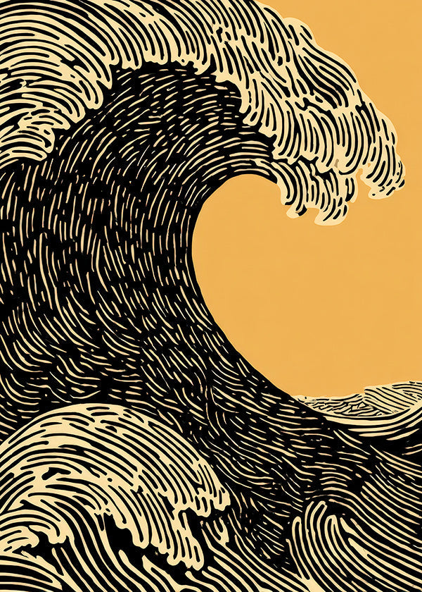 Ilustrace černá vlna grafika
