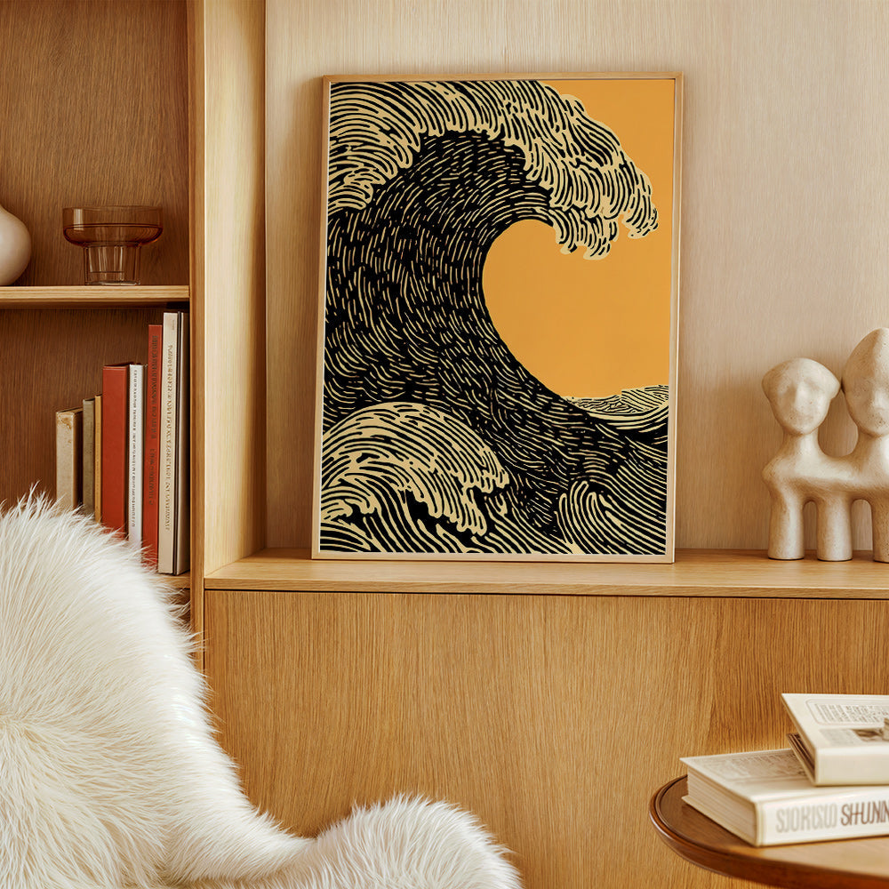Ilustrace černá vlna grafika