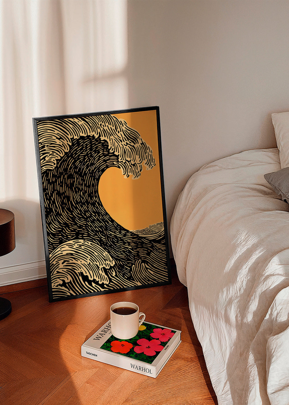 Ilustrace černá vlna grafika
