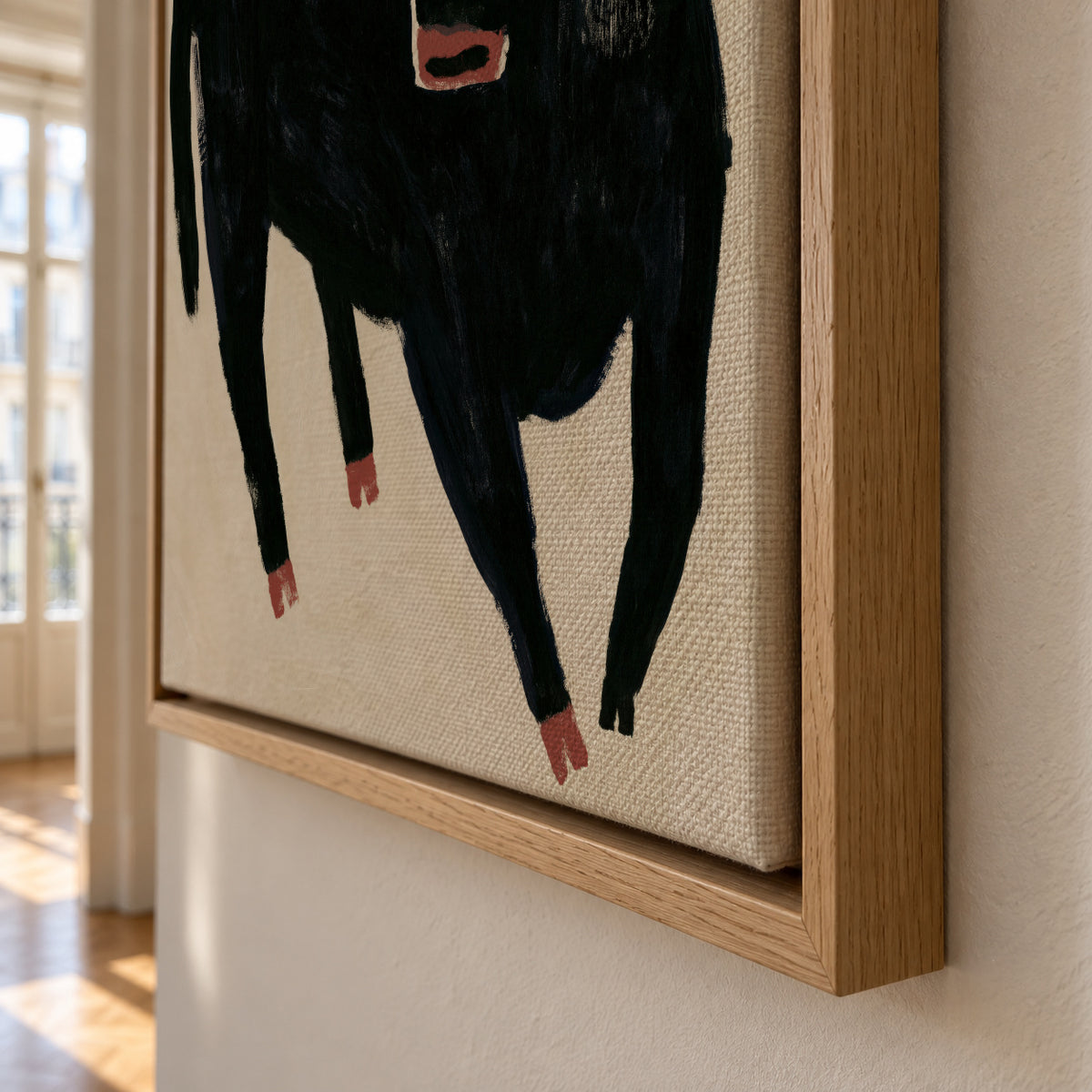 Black Bull - Framed canvas detail