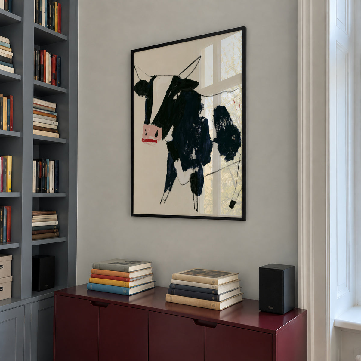 Country Cow - Framed poster in an interior