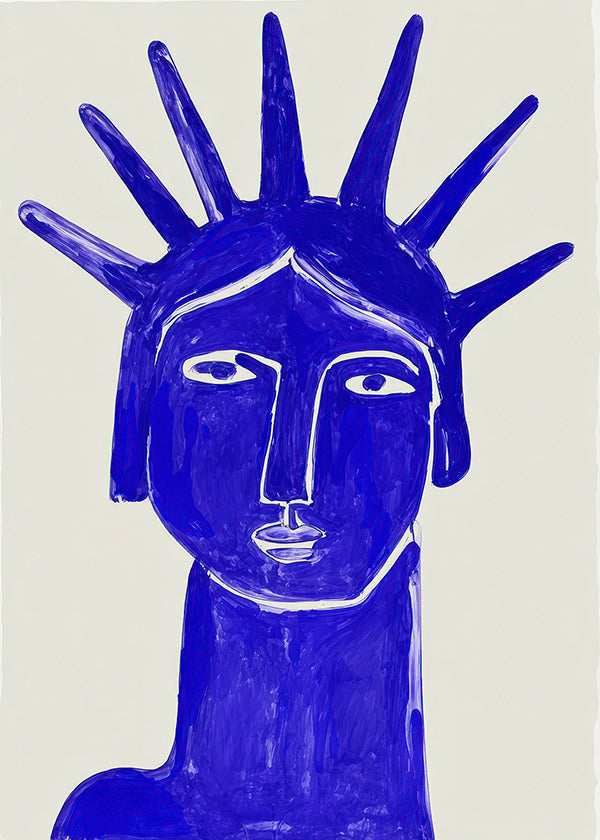 Ilustrace modré tváře
