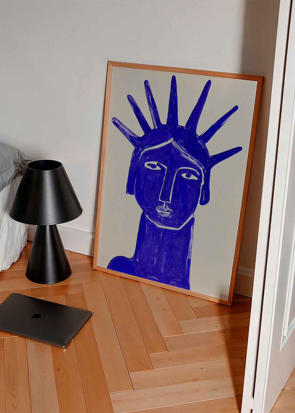 Ilustrace modré tváře