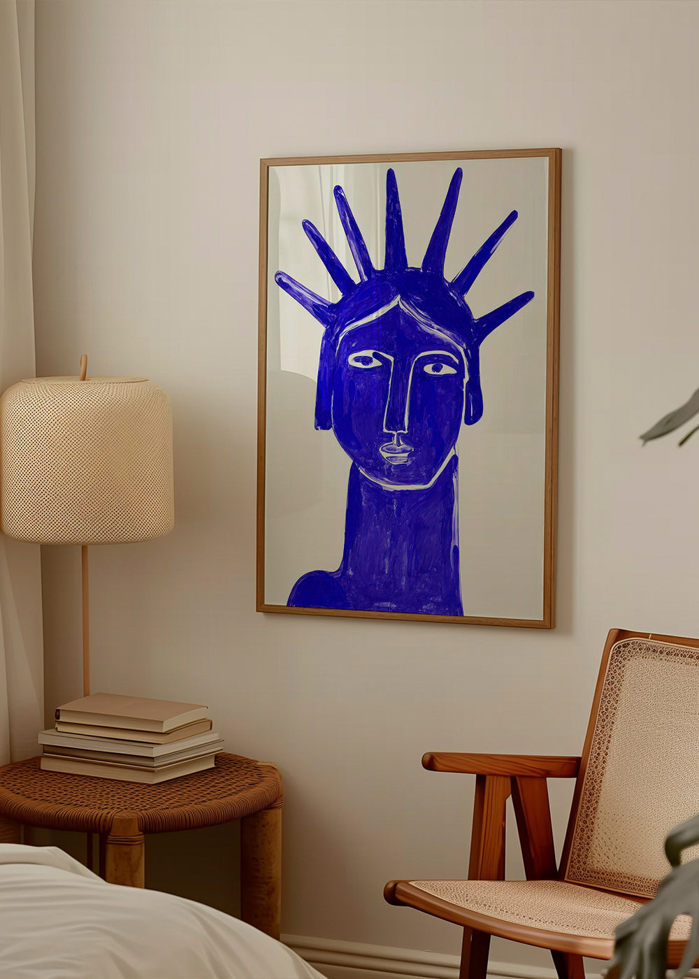 Ilustrace modré tváře