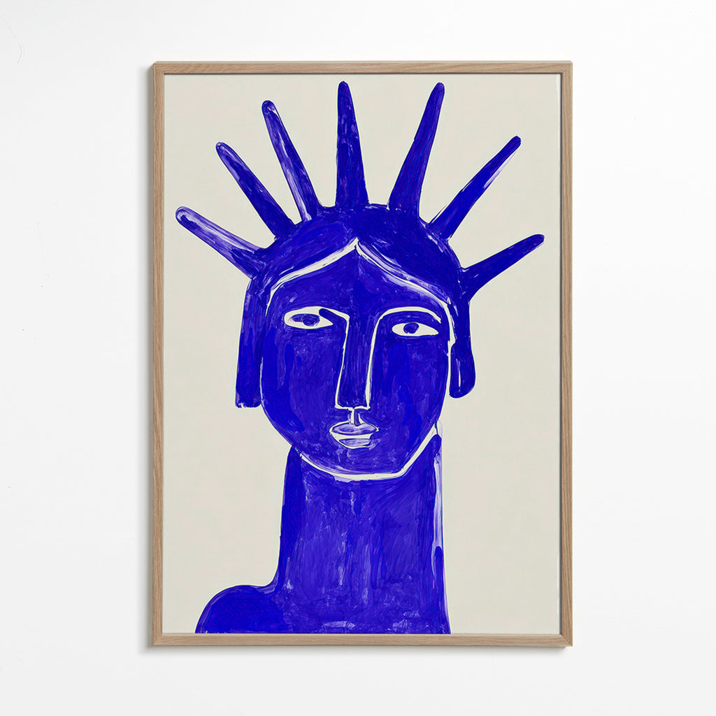 Ilustrace modré tváře