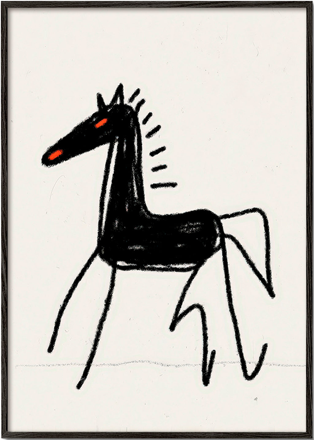 Skica černého koně