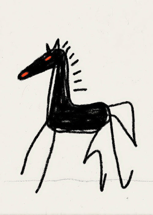 Skica černého koně