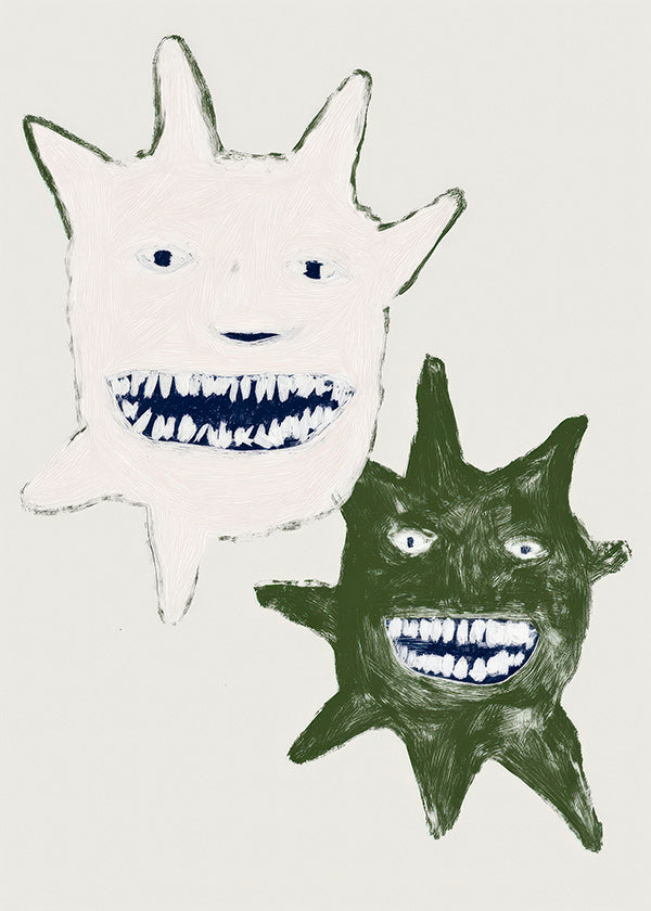 Ilustrace dvojčat-monster