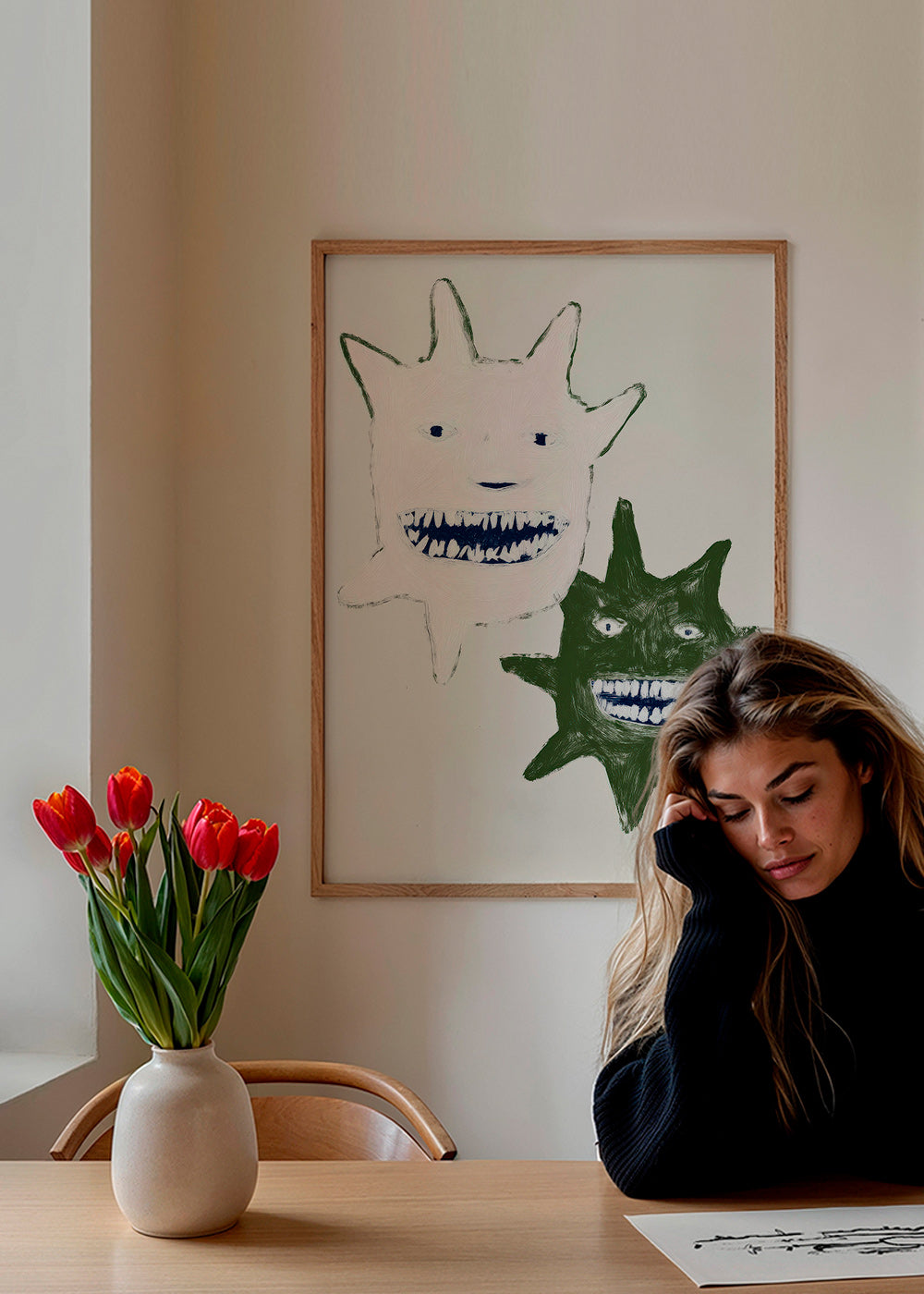 Ilustrace dvojčat-monster