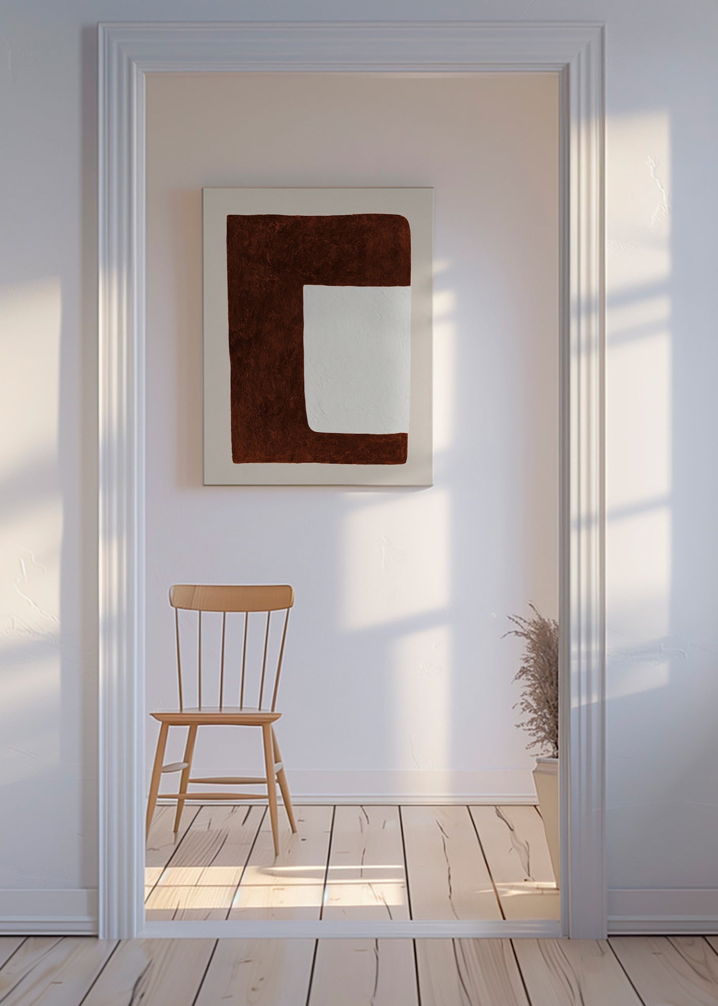 Abstraktní obraz: Čokoládový tvar minimal