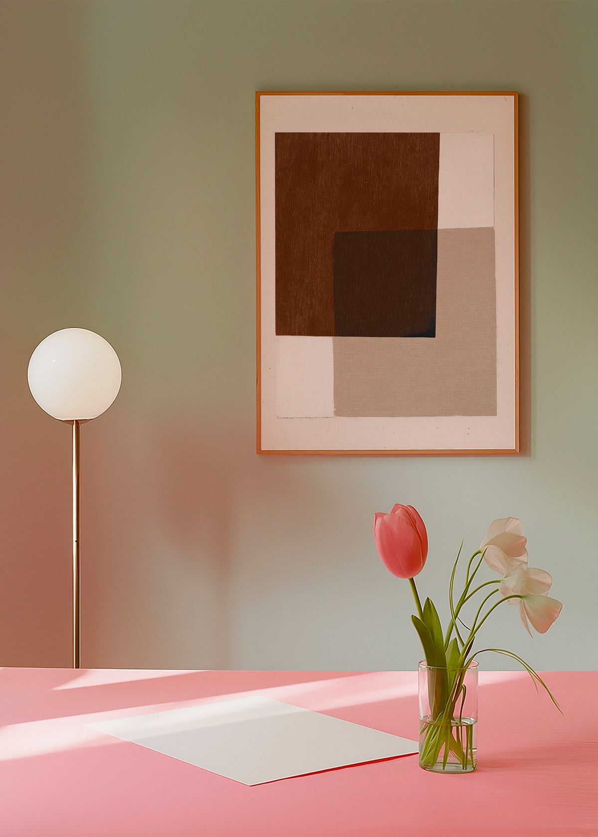 Minimalistický design se zemitými překrývajícími se bloky