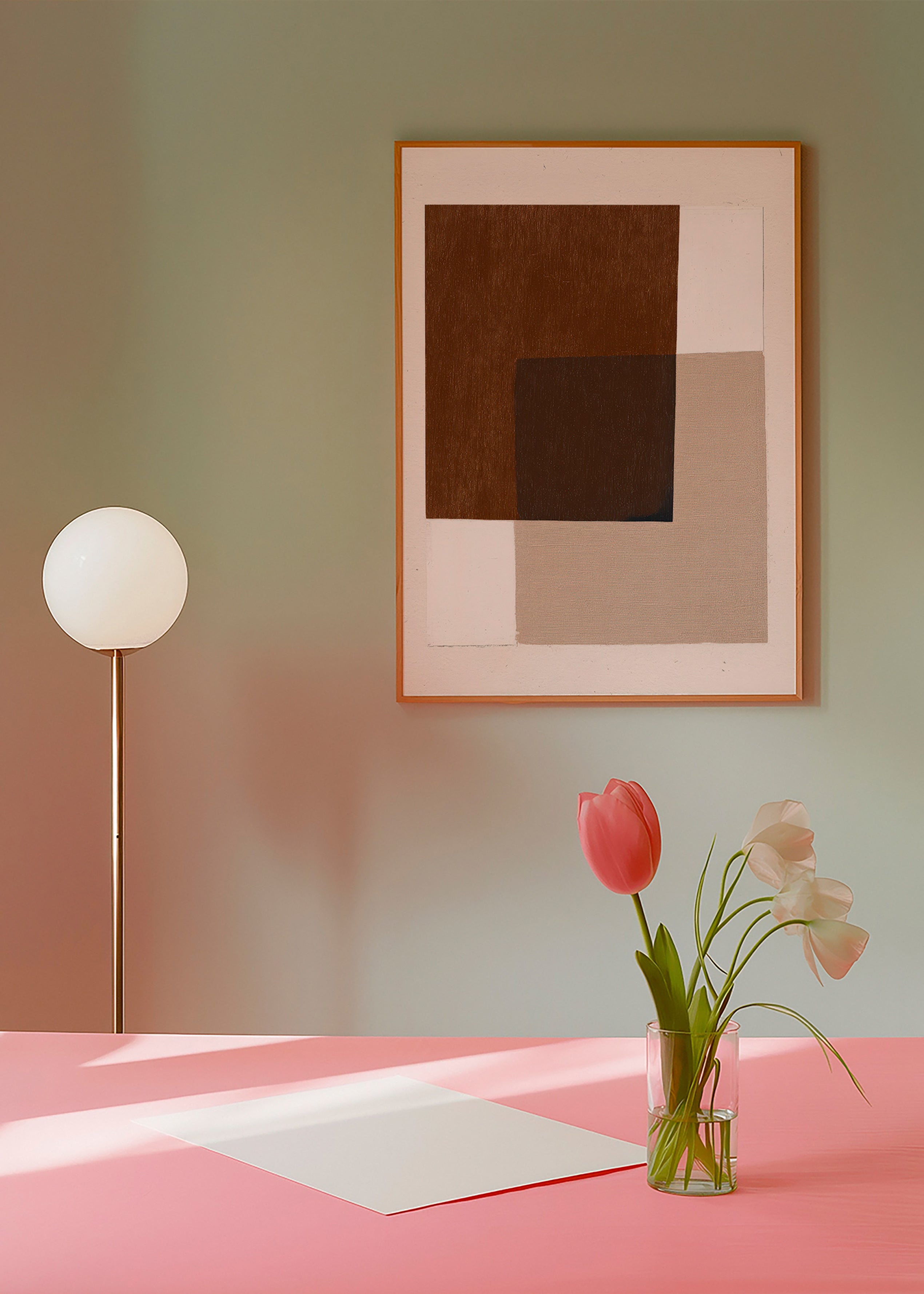 Minimalistický design se zemitými překrývajícími se bloky