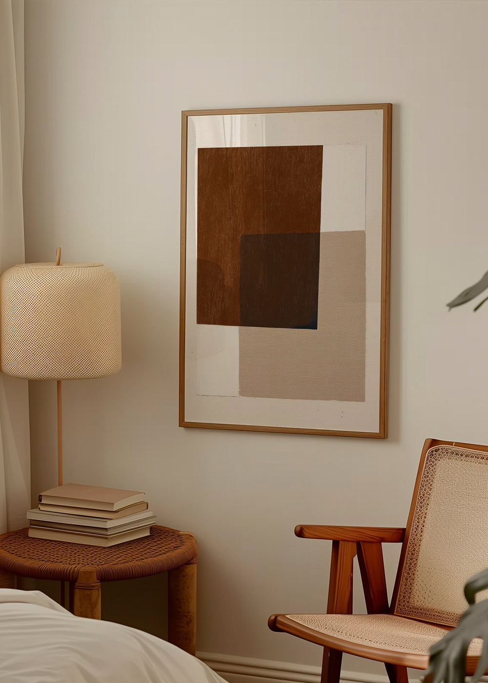 Minimalistický design se zemitými překrývajícími se bloky
