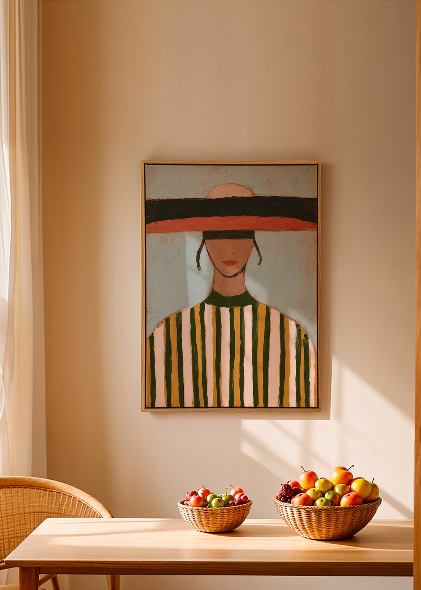 Ilustrace postavy s širokým kloboukem