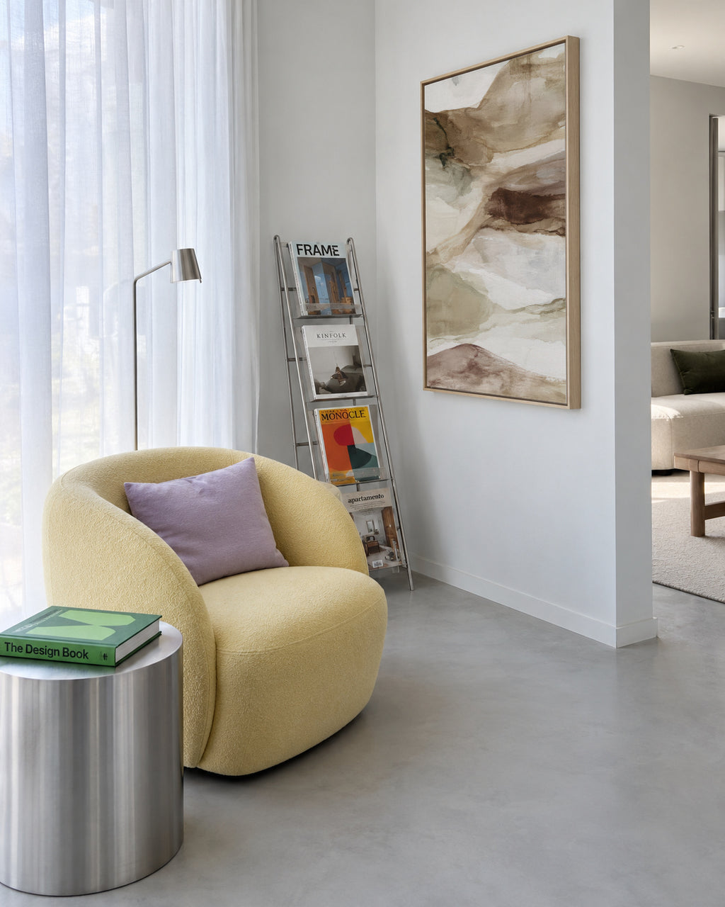 Desert River - Framed canvas in an interior