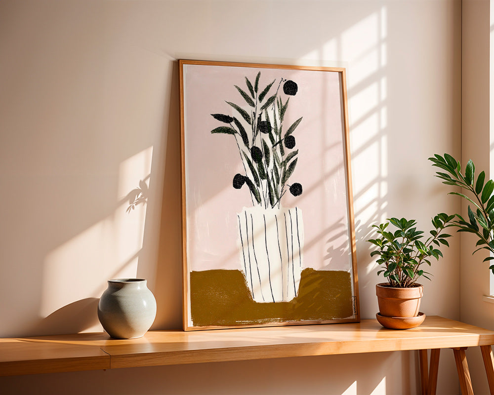 Botanický plakát s olivovými větvemi