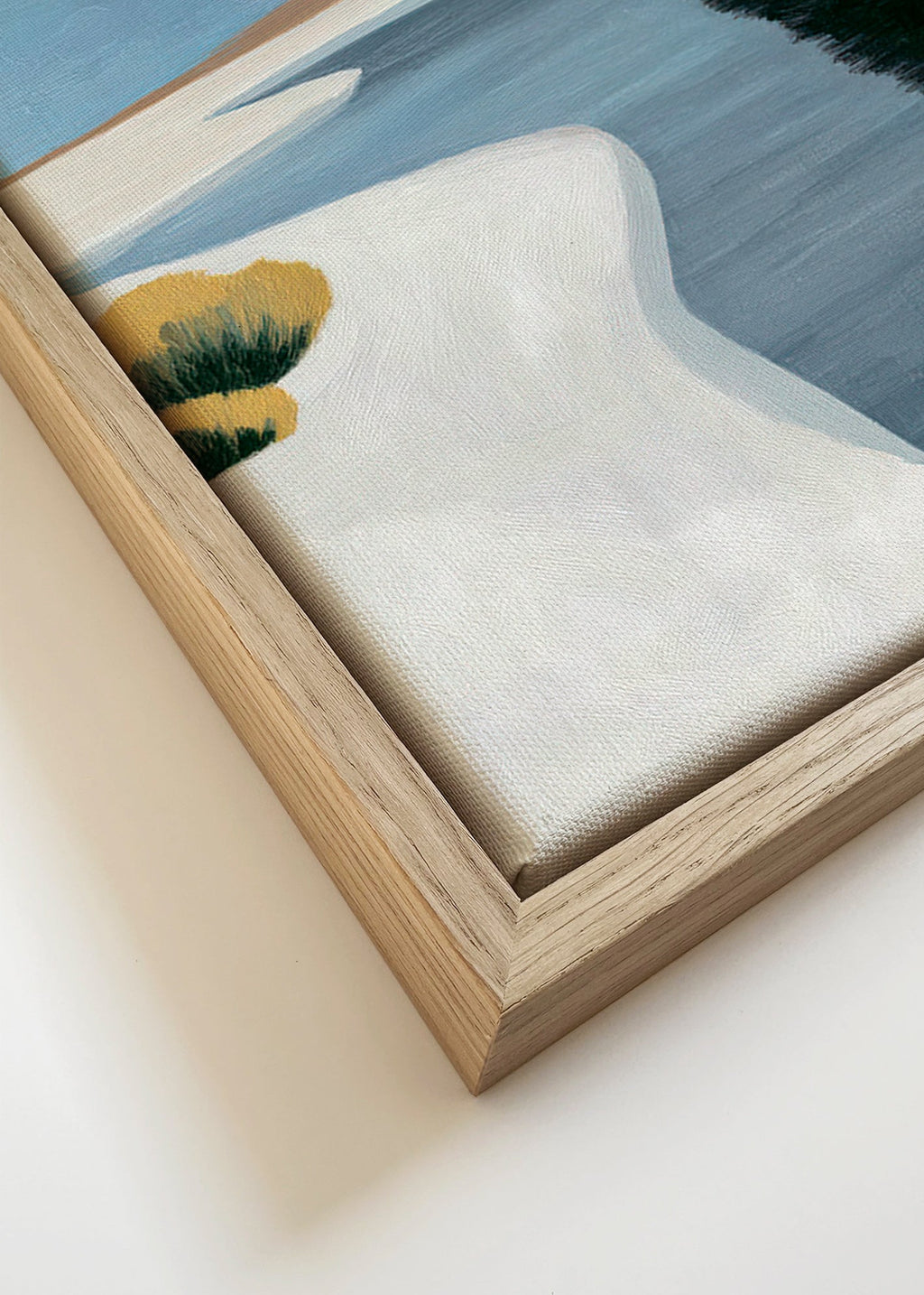 Obraz krajiny: minimalistický estuár s tmavou skalou