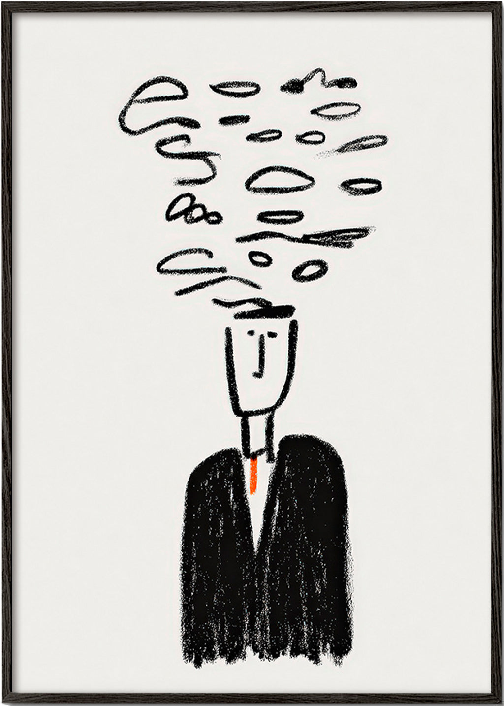 Minimalistická ilustrace postavy s kouřem
