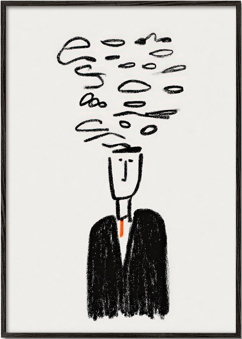 Minimalistická ilustrace postavy s kouřem