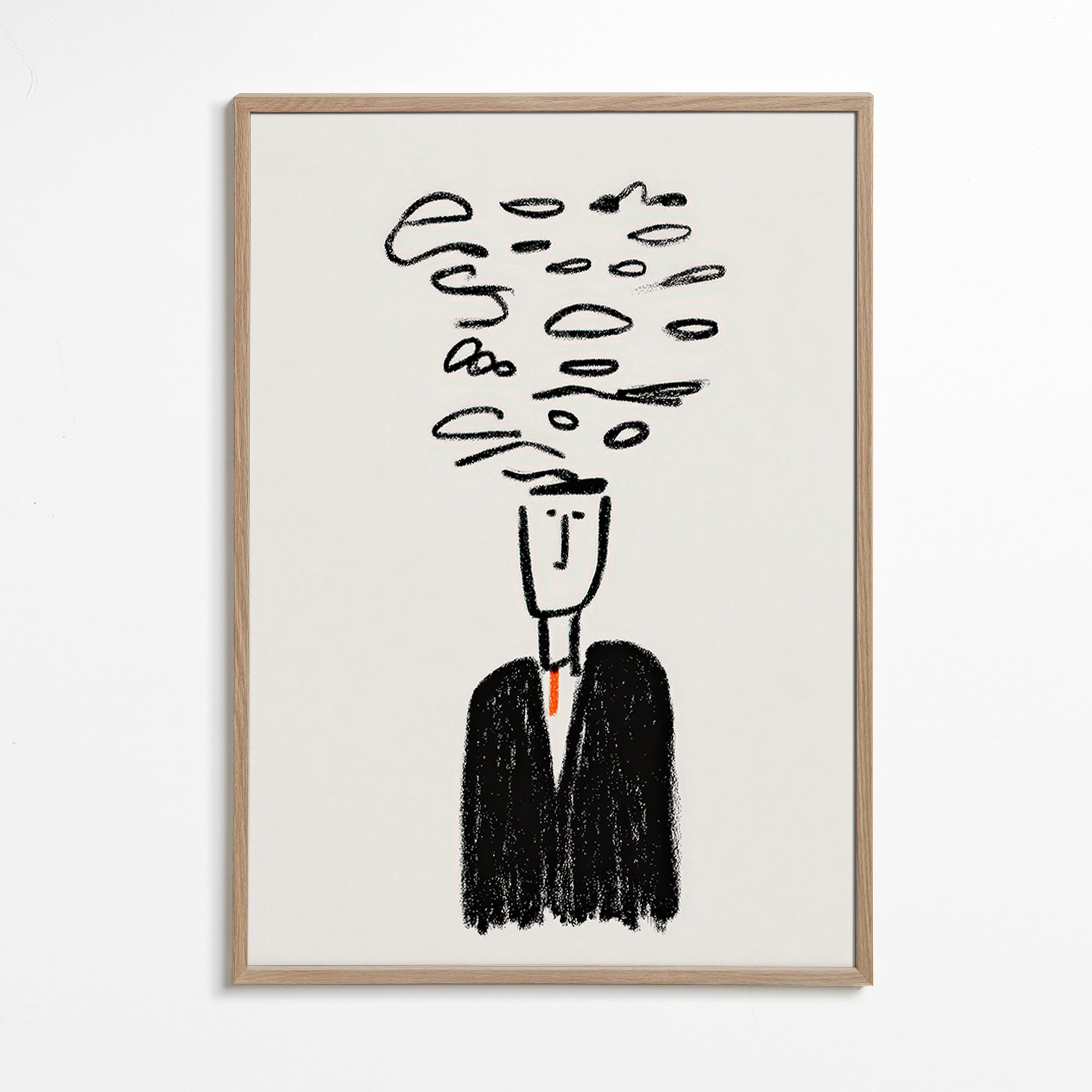 Minimalistická ilustrace postavy s kouřem