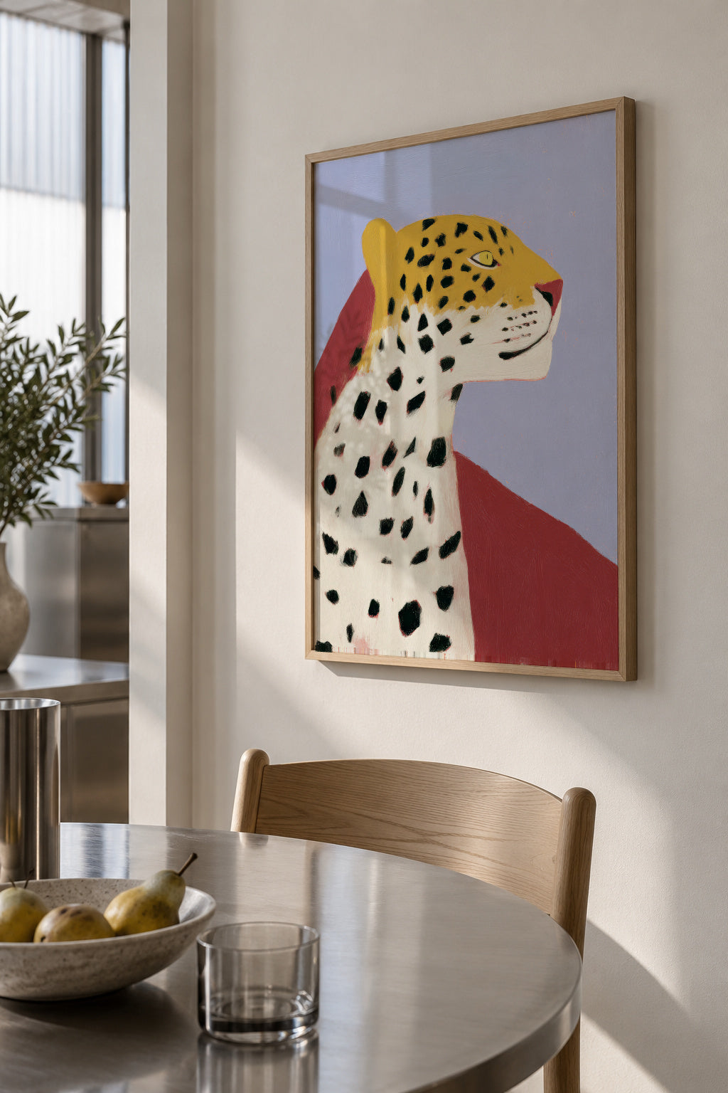 Lavender Leopard - Framed poster in an interior