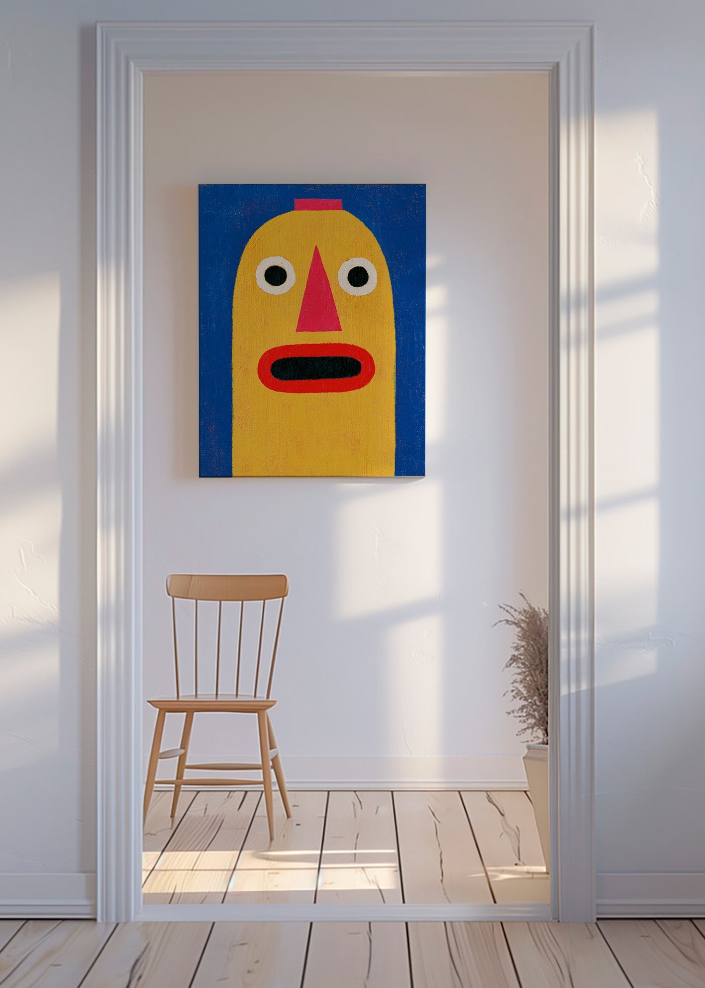 Ilustrace žlutá maska