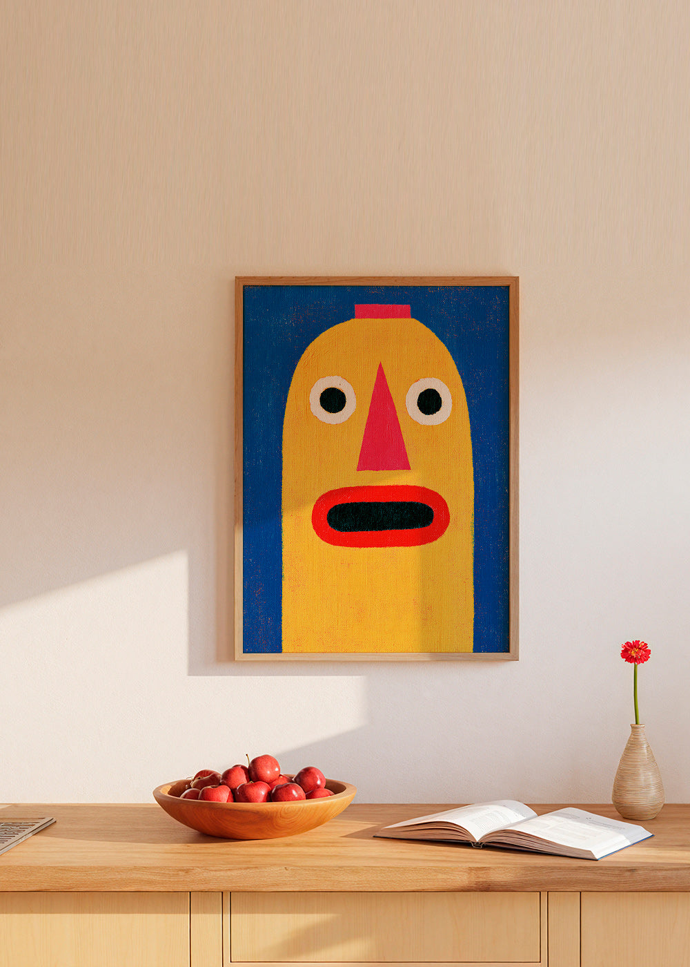 Ilustrace žlutá maska
