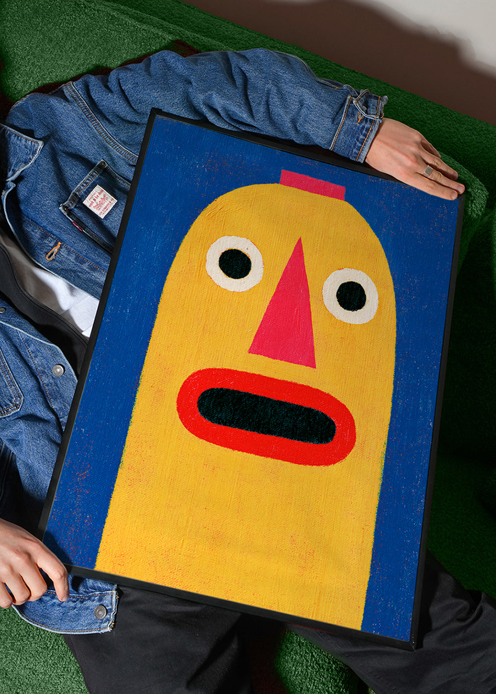 Ilustrace žlutá maska