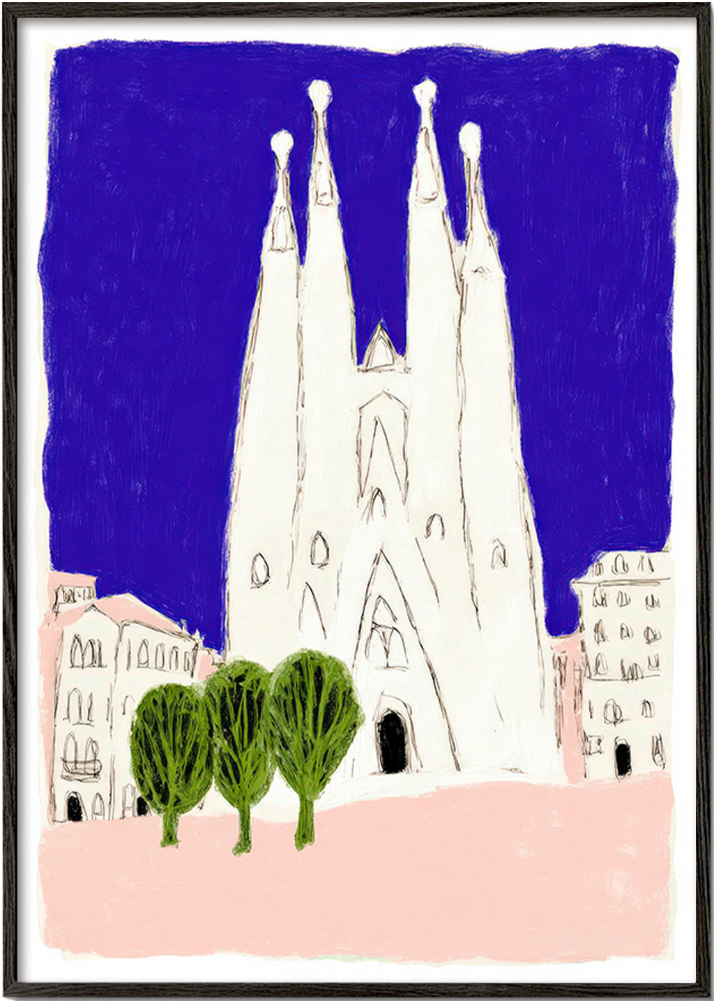 Obraz do kuchyně Sagrada Familia noční skica
