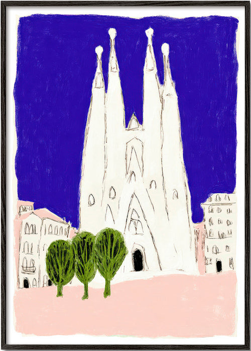 Obraz do kuchyně Sagrada Familia noční skica