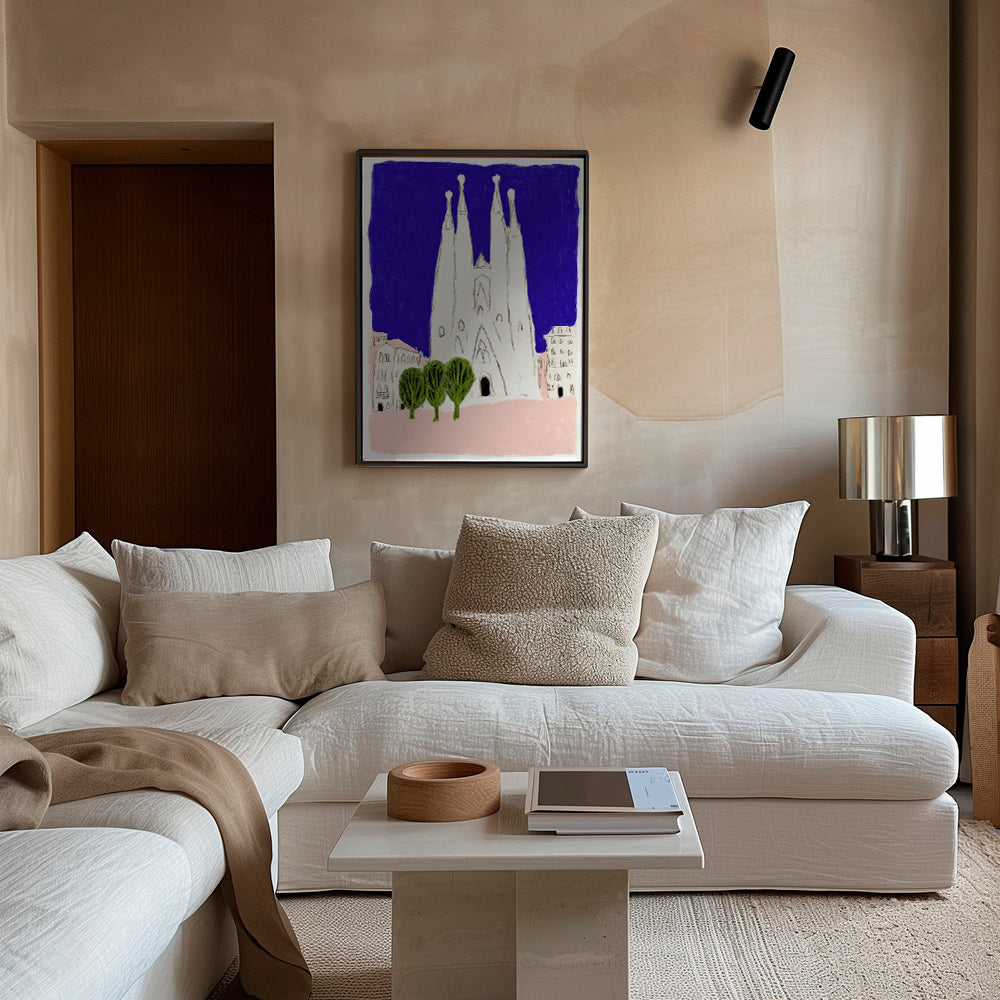 Obraz do kuchyně Sagrada Familia noční skica