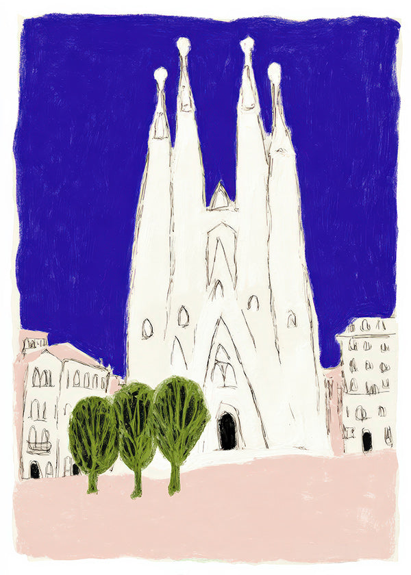 Obraz do kuchyně Sagrada Familia noční skica