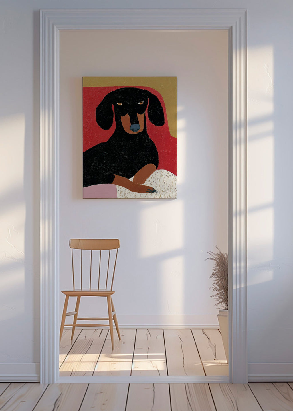 Ilustrace jezevčíka v portrétu