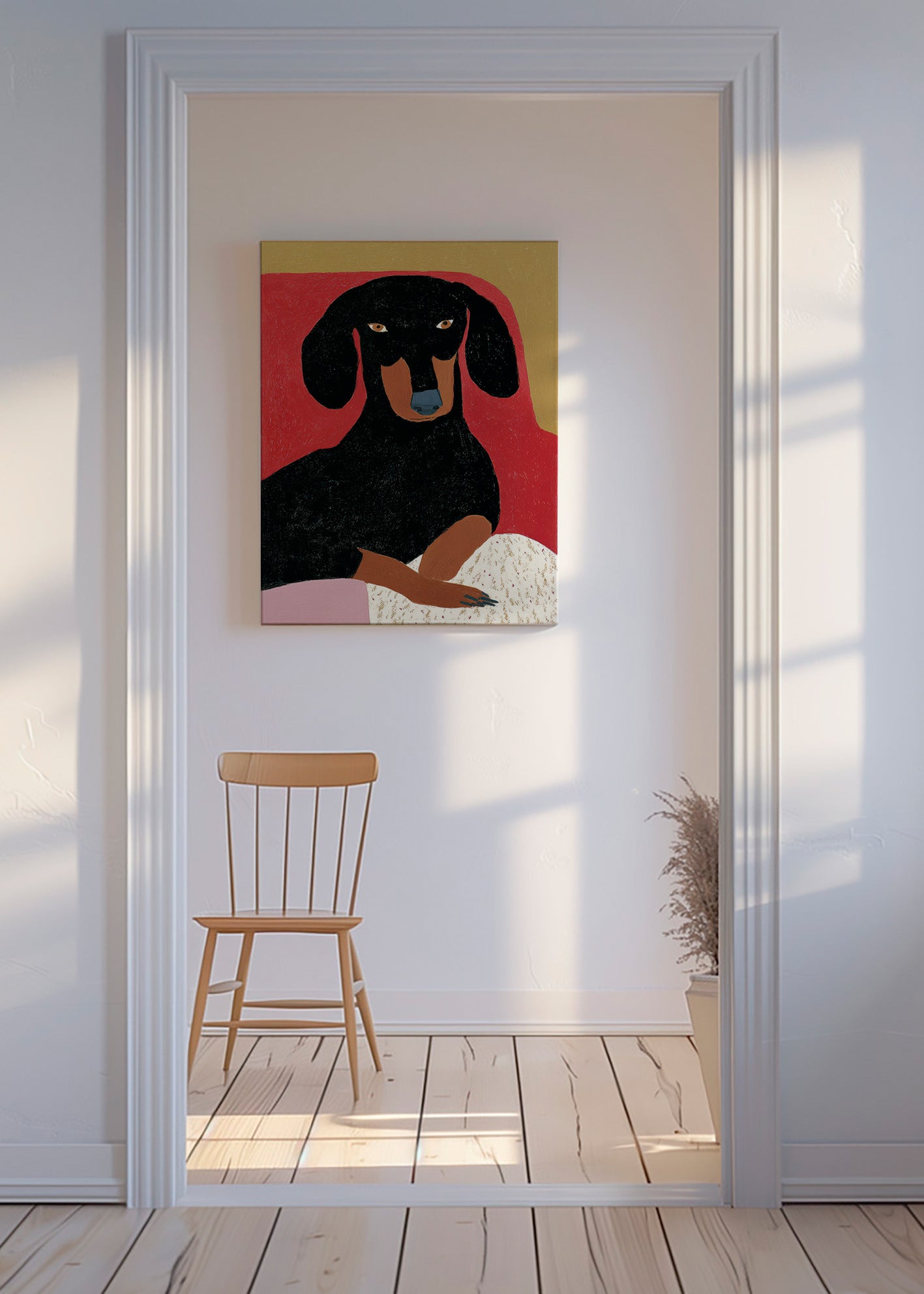 Ilustrace jezevčíka v portrétu