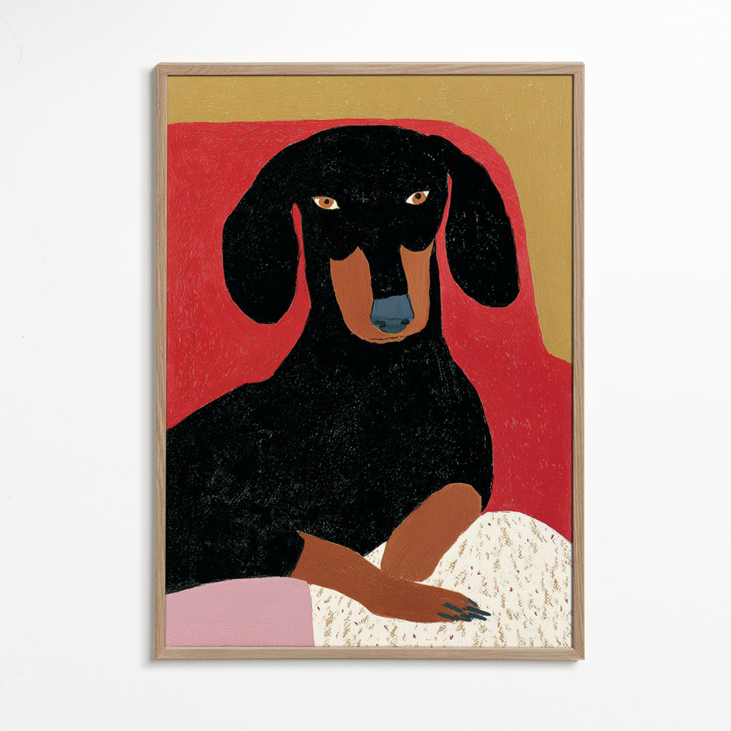 Ilustrace jezevčíka v portrétu