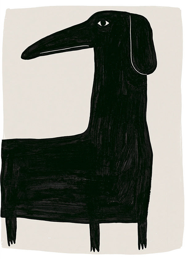 Obraz vysoký černý pes ilustrace
