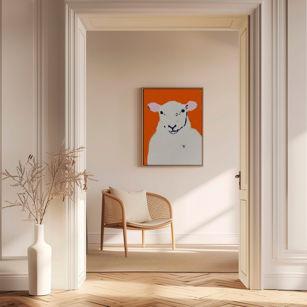 Obraz ovce bílá minimalistická