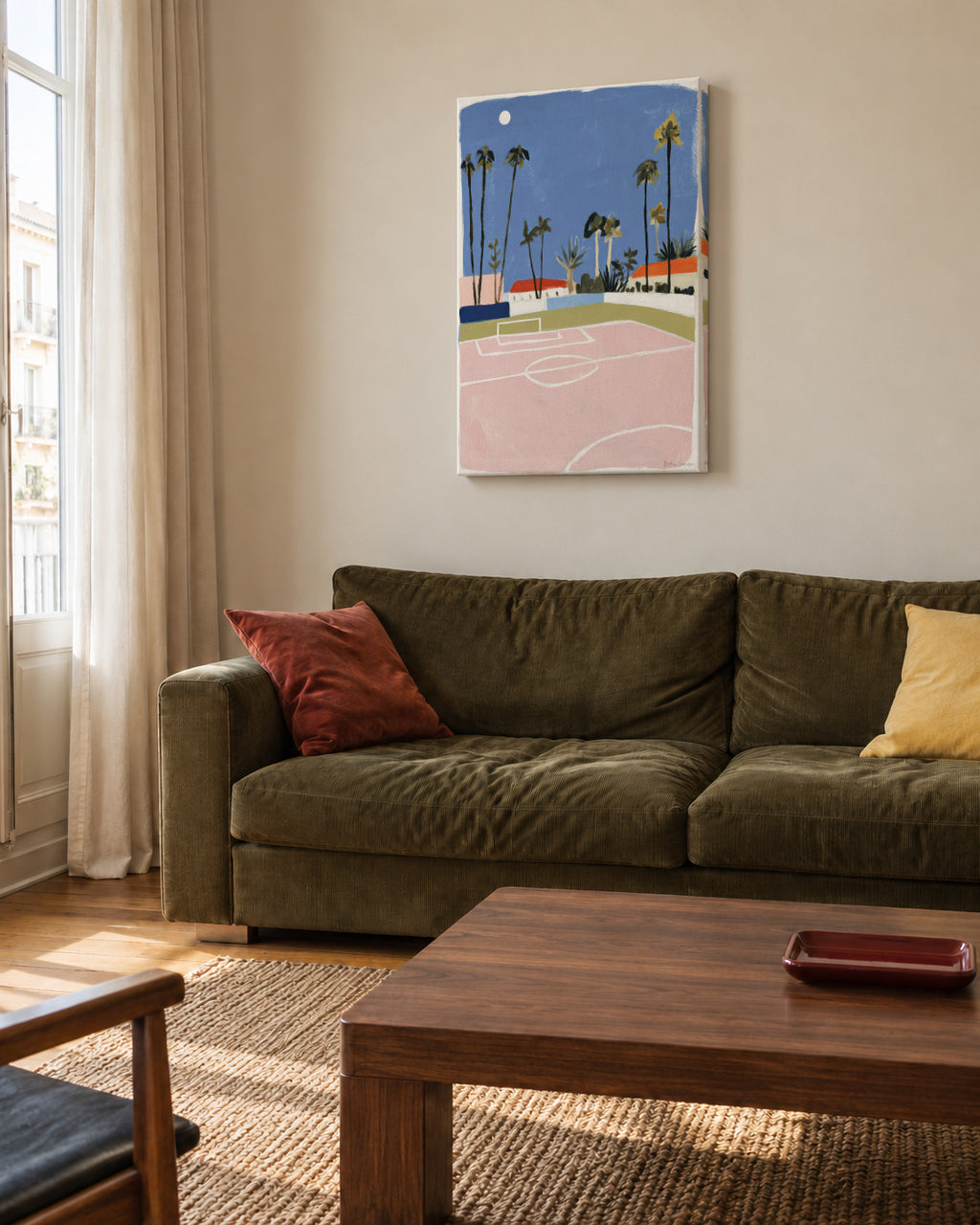 Palm Court - Unframed canvas in an interior